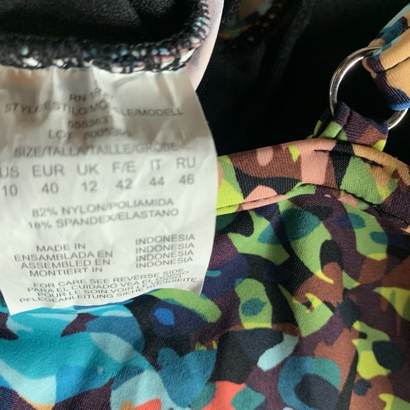 Swim Solutions Women's Swimsuit 10 One Piece Surplice Neck‎ Ruched Animal Tummy - Picture 7 of 9